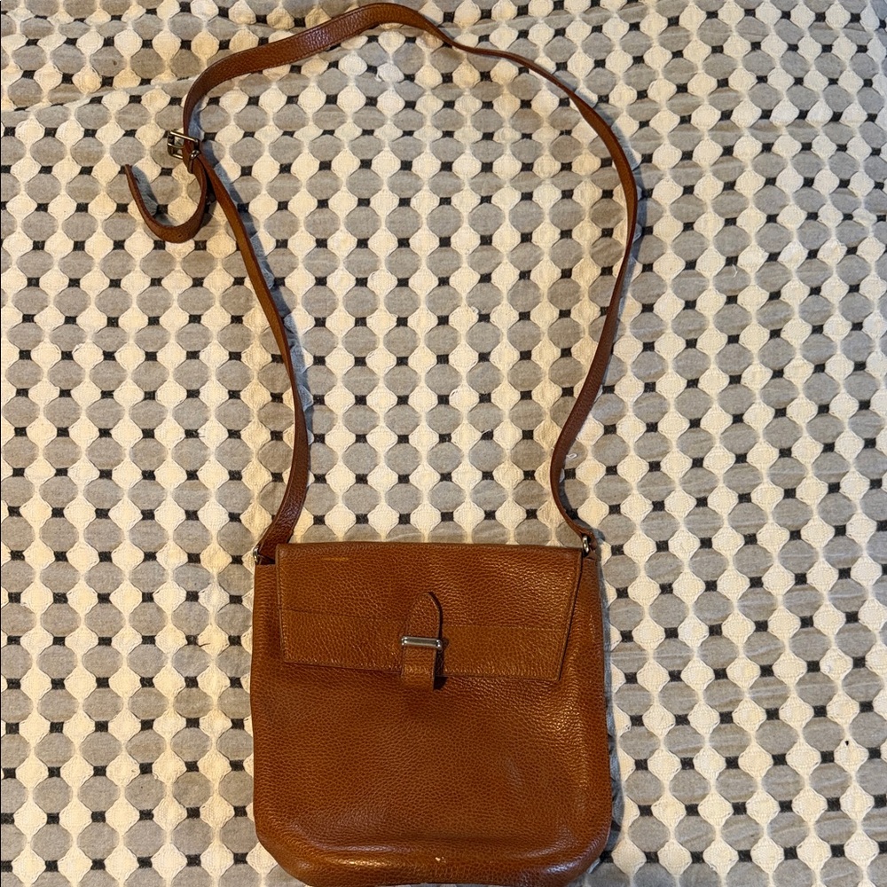 Furla Tan Pebbled Leather Crossbody Bag